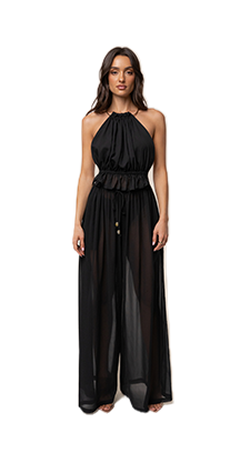JLUXLABEL black-resort-glow-chiffon-pant
