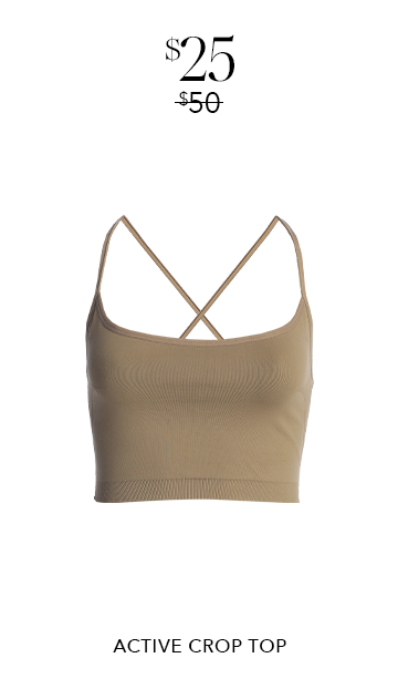 JLUXLABEL BEIGE ACTIVE CROP TOP