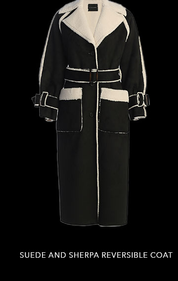 JLUXLABEL Black Suede And Sherpa Reversible Coat
