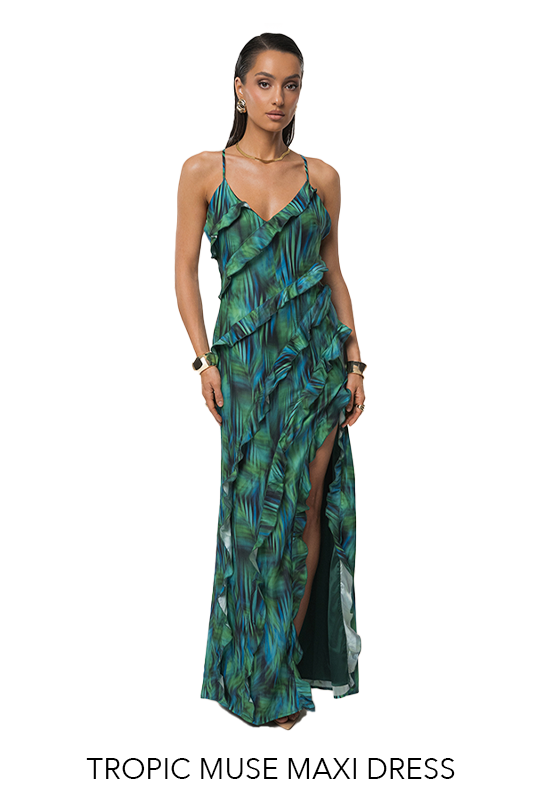 Green Tropic Muse Maxi Dress