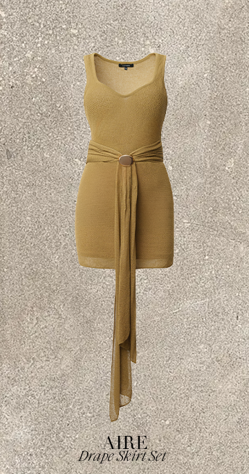 Olive Aire Drape Skirt Set