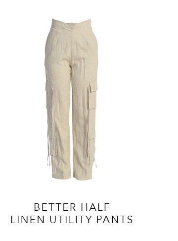 White Better Half Linen Utility Pants