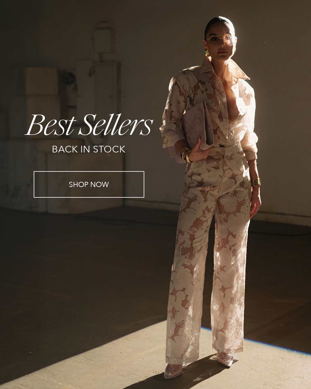 JLUXLABEL IVORY ORGANZA FLORAL BLOUSE