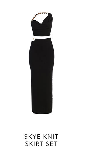 Black Skye Knit Skirt Set