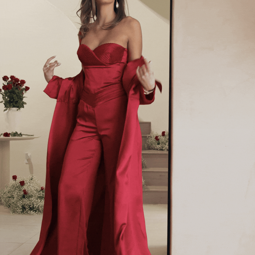 JLUXLABEL SATIN EMBRACE MAXI DRESS