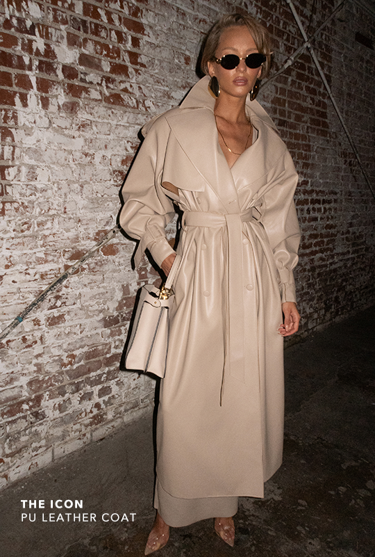 JLUXLABEL PU LEATHER COAT