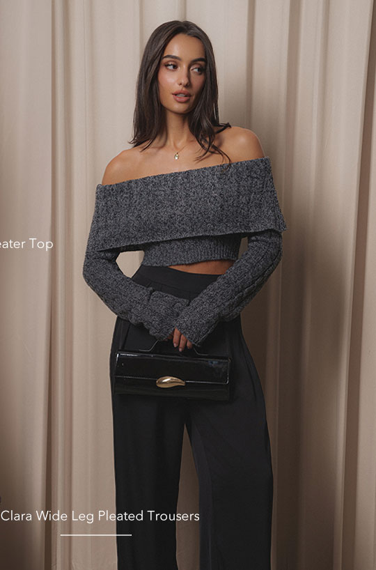 JLUXLABEL CLARA WIDE LEG PLATED TROUSERS