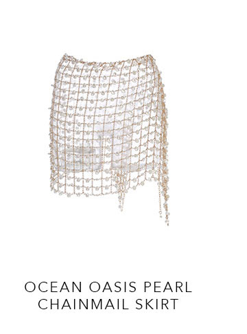 Gold Ocean Oasis Pearl Chainmail Skirt