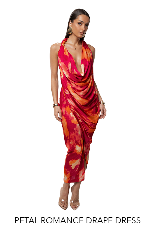 Pink Petal Romance Drape Dress