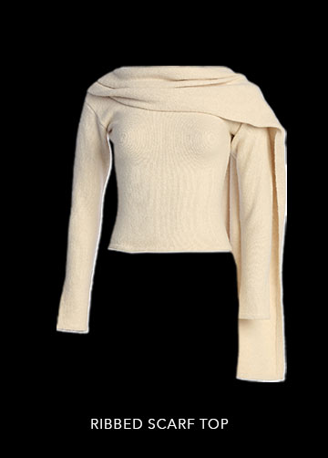 JLUXLABEL Milk Ribbed Scarf Top