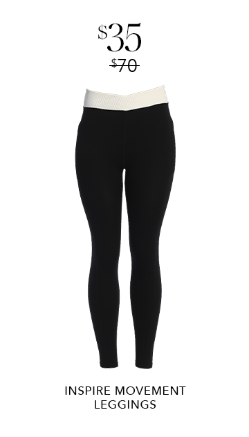 JLUXLABEL BLACK/WHITE INSPIRE MOVEMENT LEGGINGS