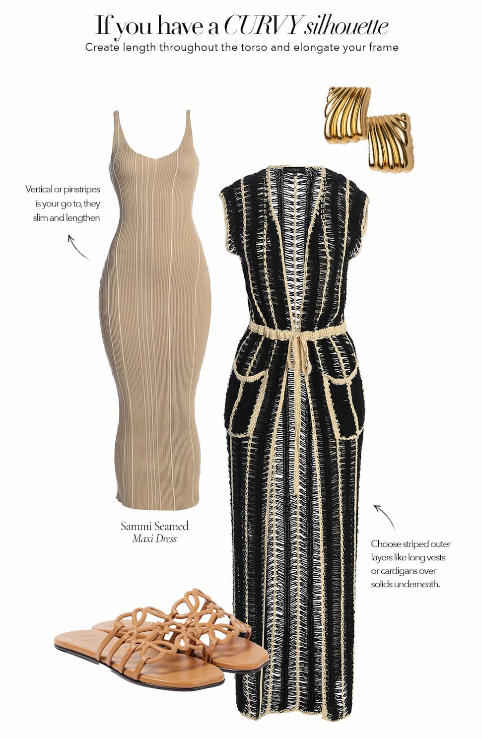 Black/Beige Marcelle Crochet Maxi Dress