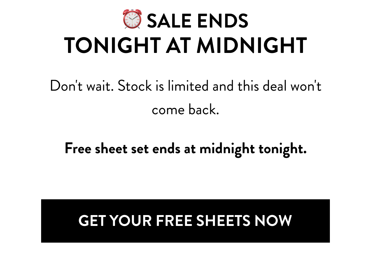 SALE ENDS AT MIDNIGHT