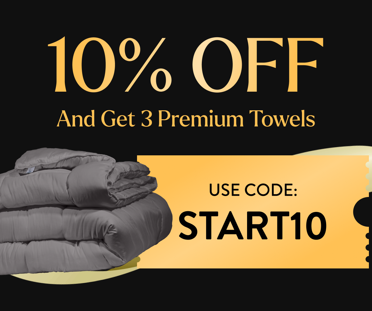 10% off and get 3 premium towels 