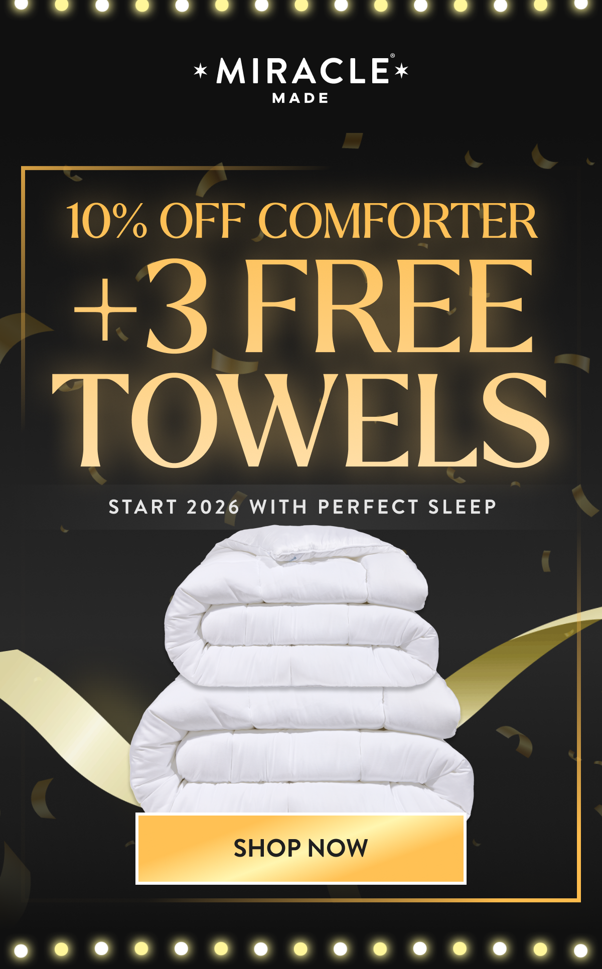 10% Off Comforter + 3 Free Towels