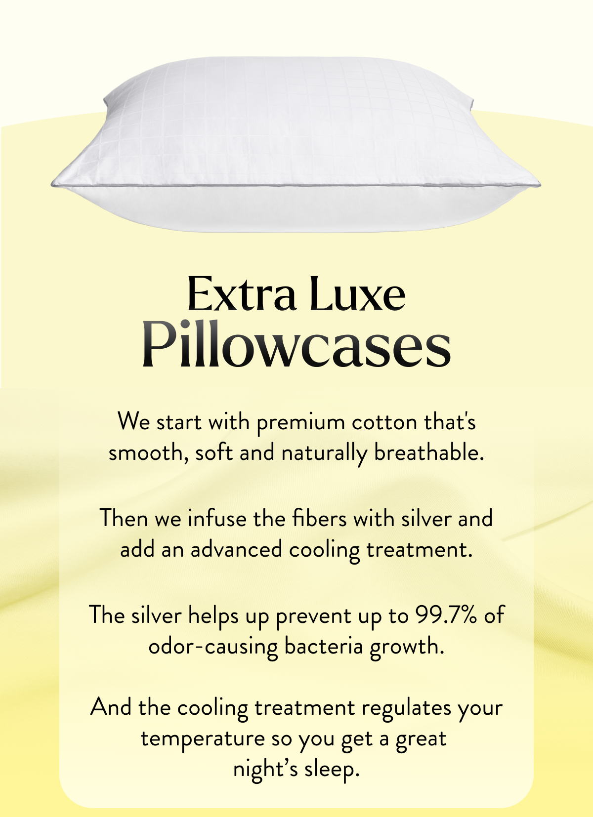 we start with premium cotton that's smooth, soft and naturally breathable.
