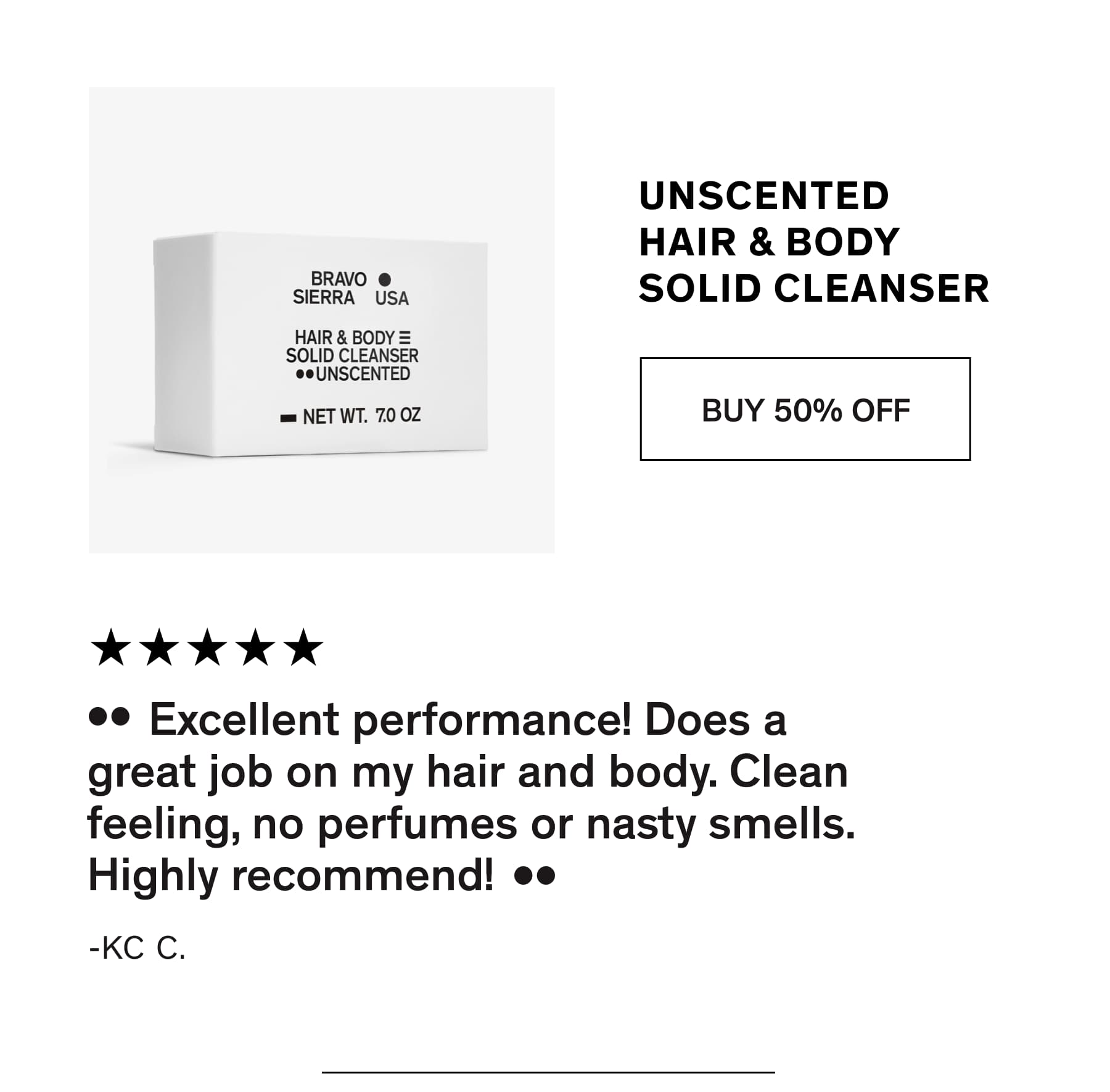 UNSCENTED HAIR & BODY SOLID CLEANSER