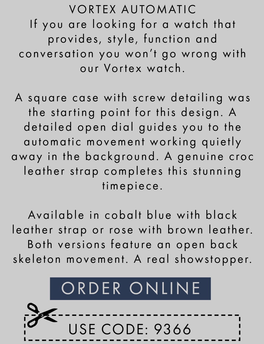 Featured Watch - Vortex Automatic - Save $100 Instantly!