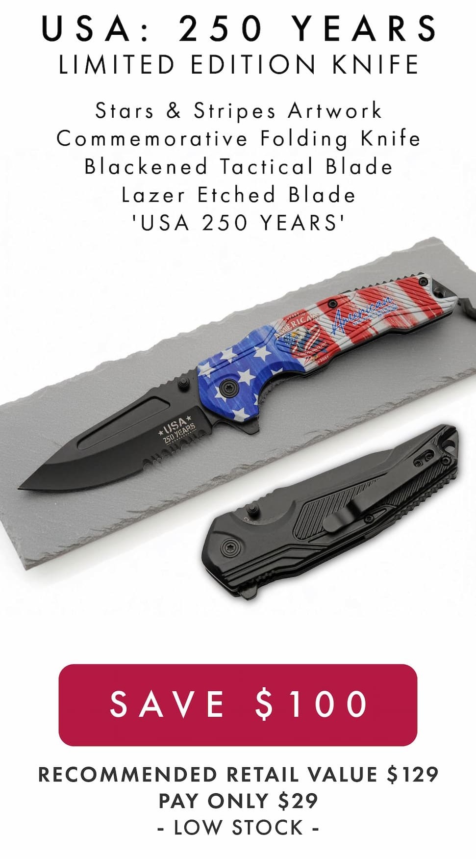 Limited Edition Tactical Knife - Only $29