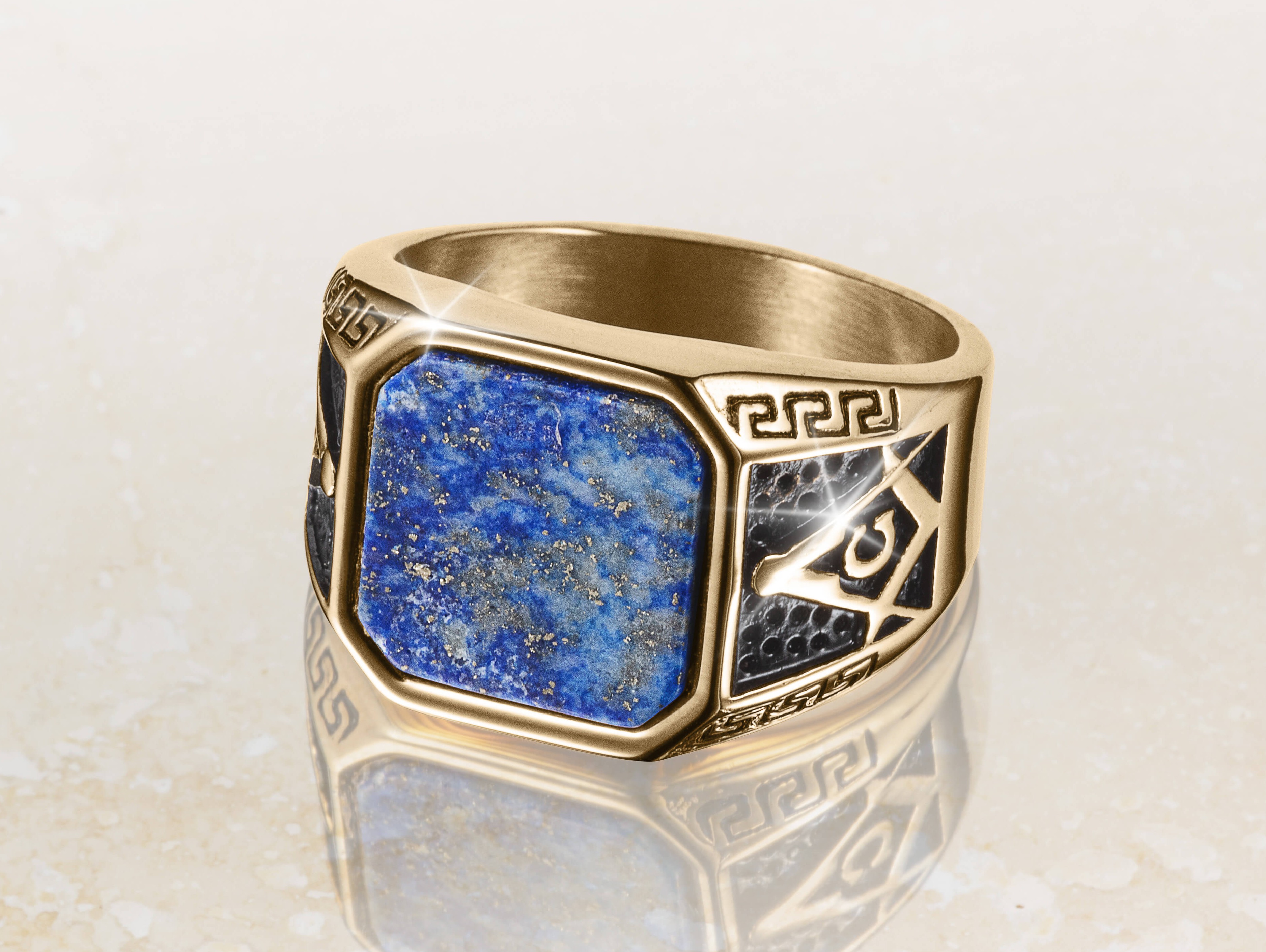 KNIGHTS OF LAPIS MEN'S RING