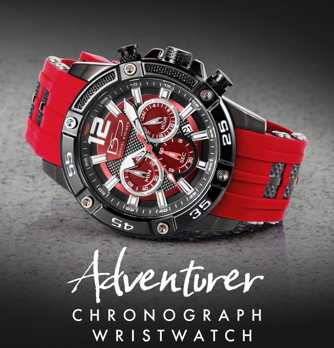 Adventurer Chronograph Watch - Red Lightning