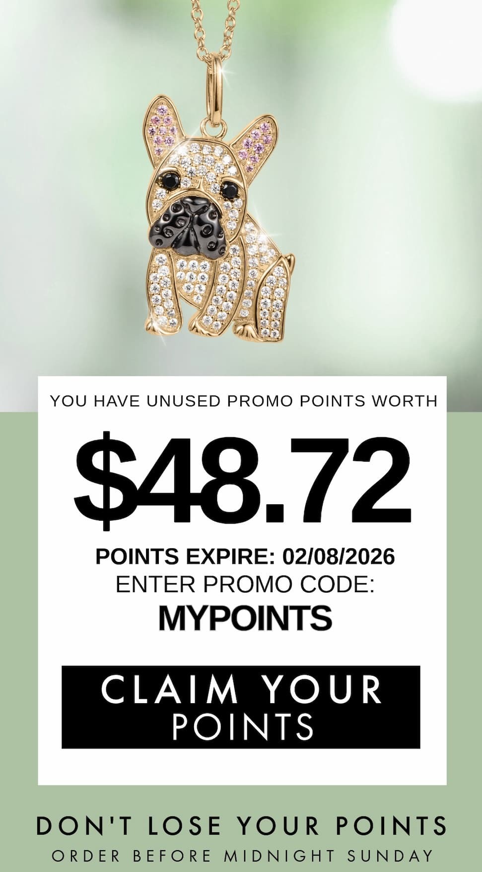 Claim Points Before Midnight Sunday  Or Lose Them All