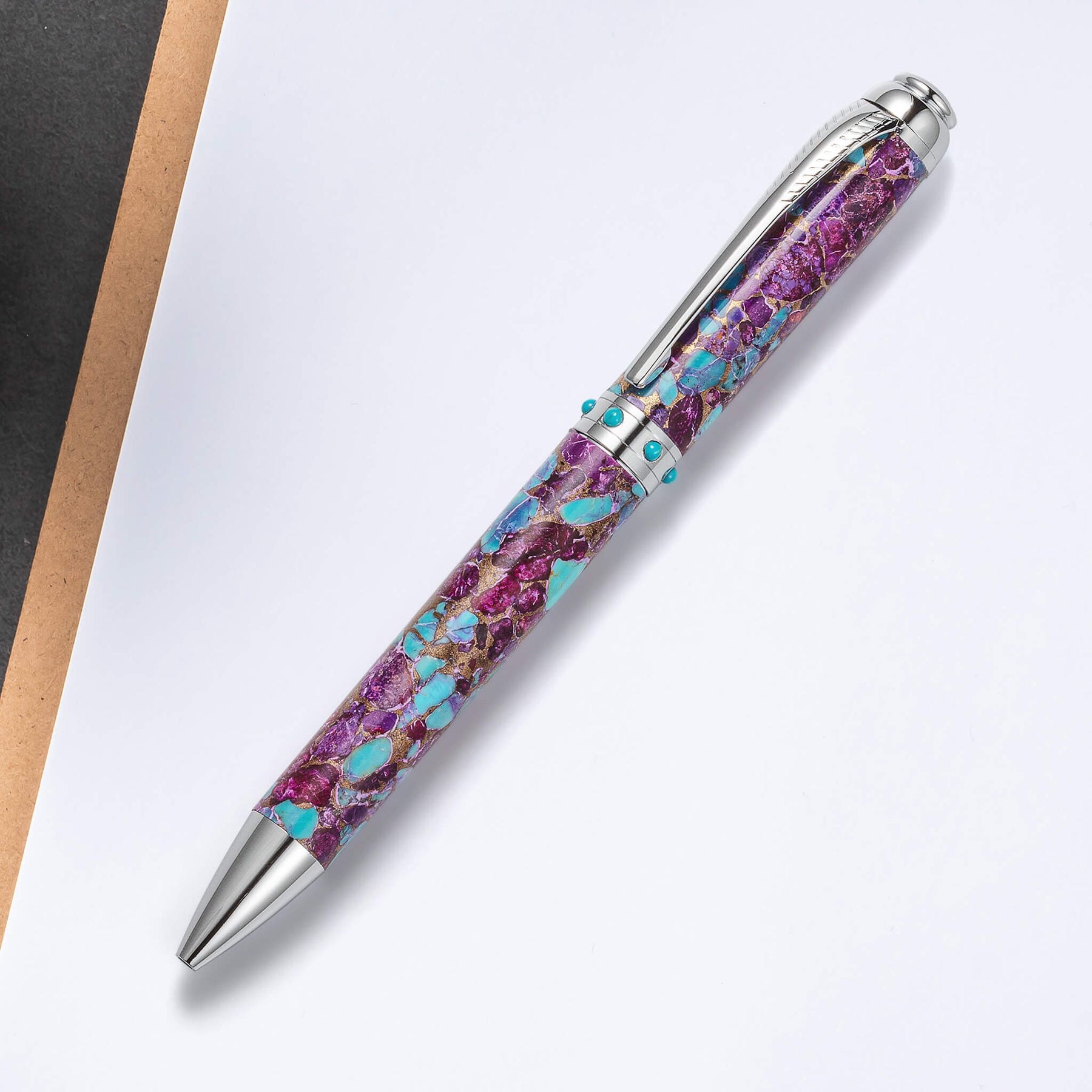 OPTIMA PURPLE TURQUOISE SILVER PEN