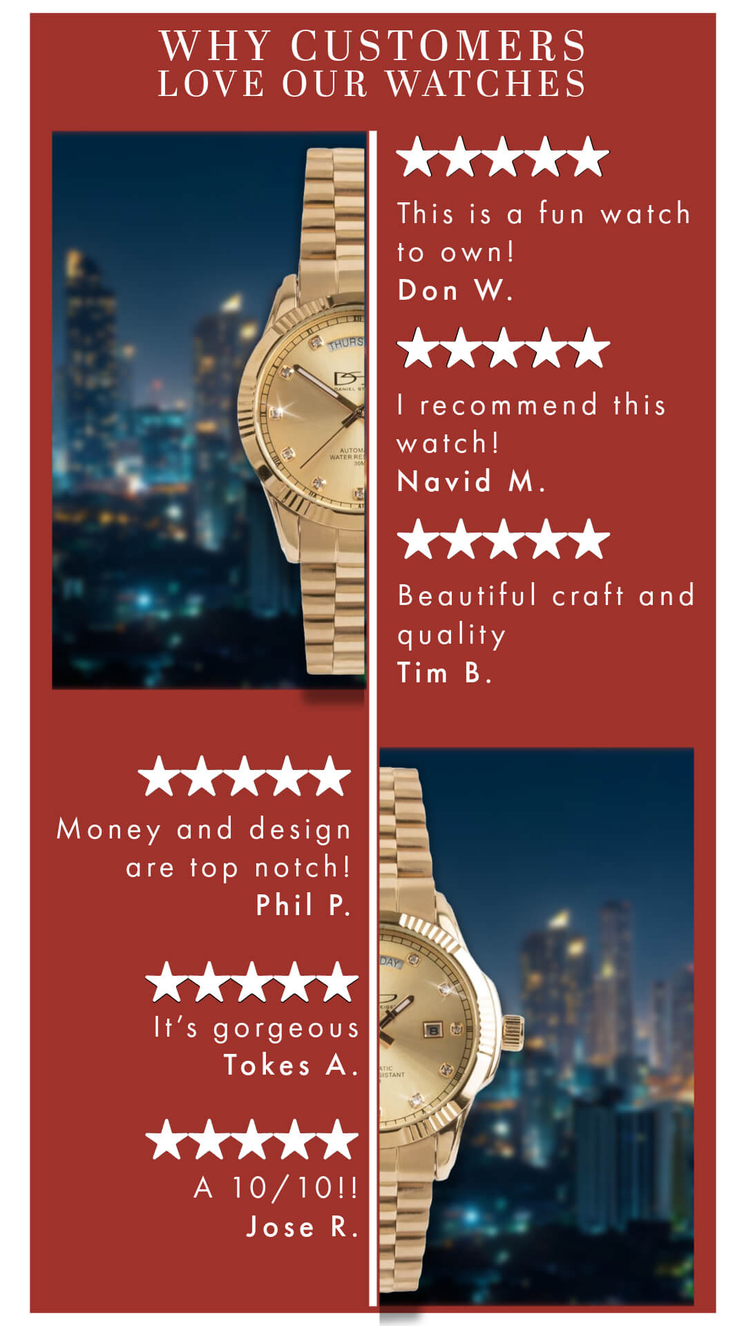Five Star Rated Watches