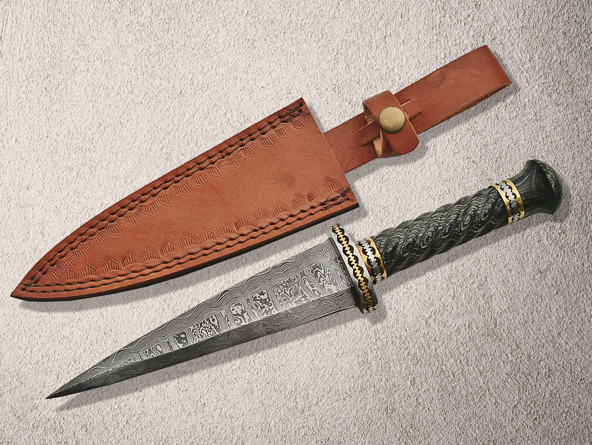 DAMASCUS SPIRAL DIRK KNIFE