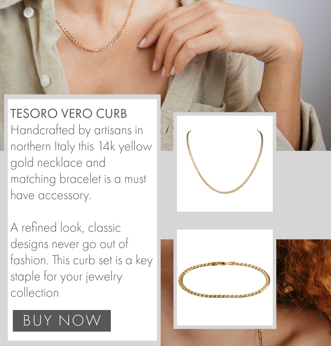 Solid gold. Handmade in Italy - save $50 with code: 14kgld