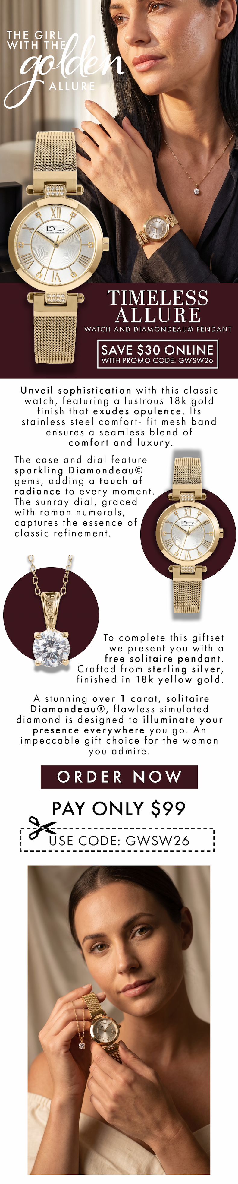 The girls with the golden allure - Save $30 instantly