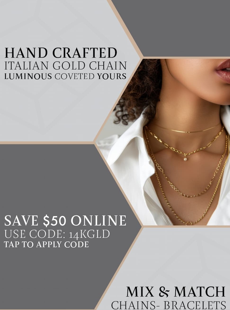 Save $50 On Solid Gold Jewelry