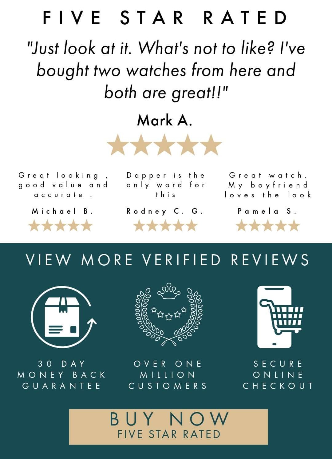 Five Star Rated Watch - Save $30 with code GLDIGI