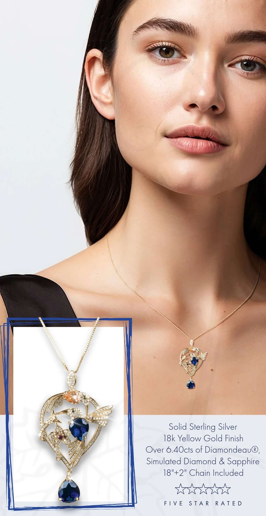 Golden Hummingbird Pendant - Save $30 Instantly