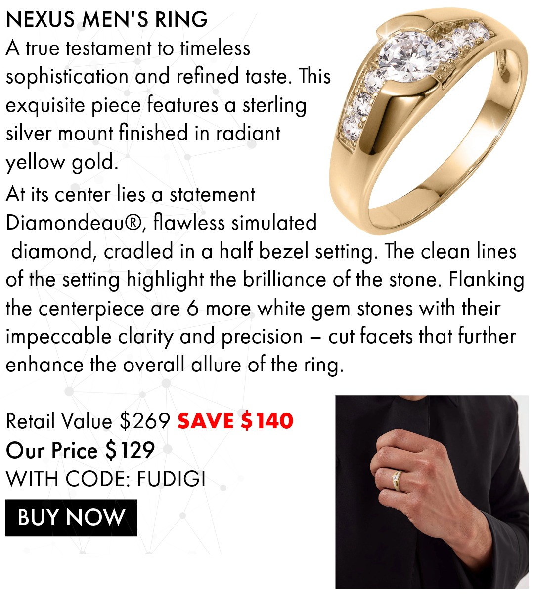 Nexus Mens Ring - Save $30 with code FUDIGI