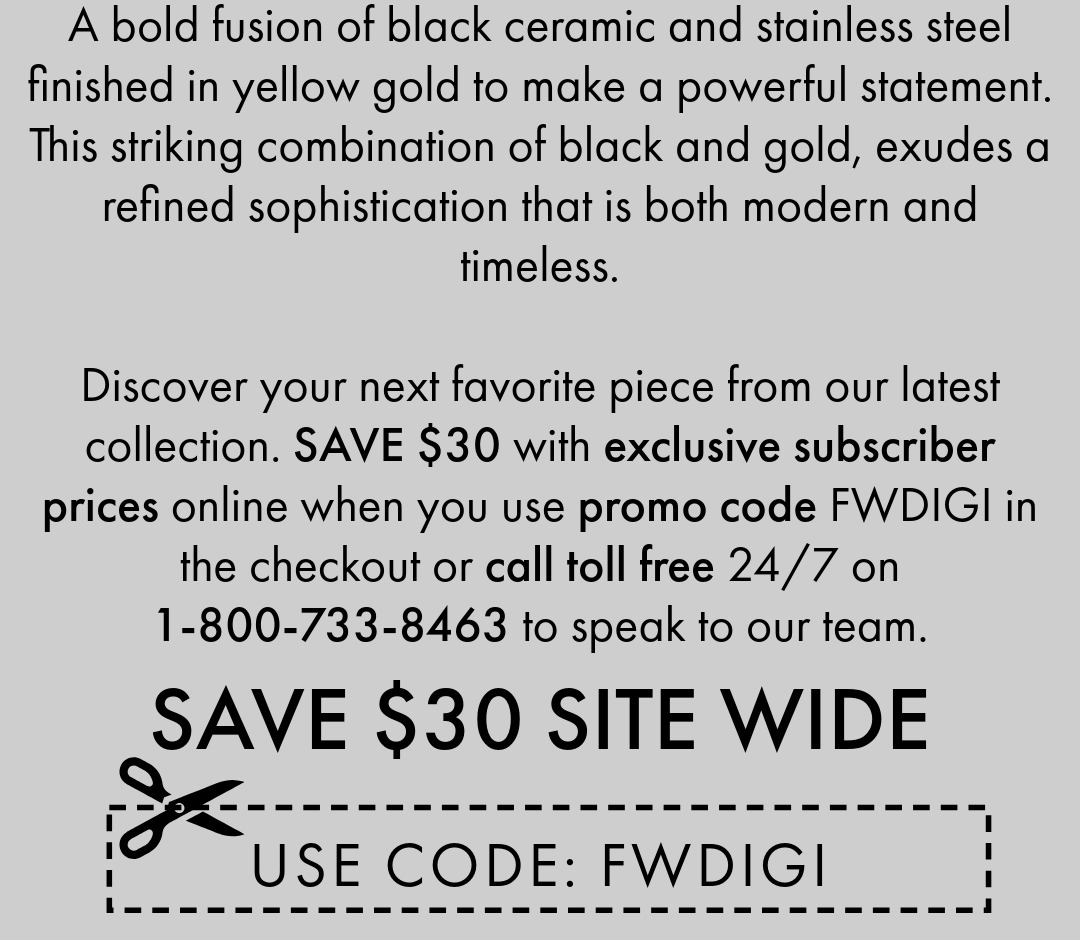 Ceramic Noir Watch - Save $30 Instantly