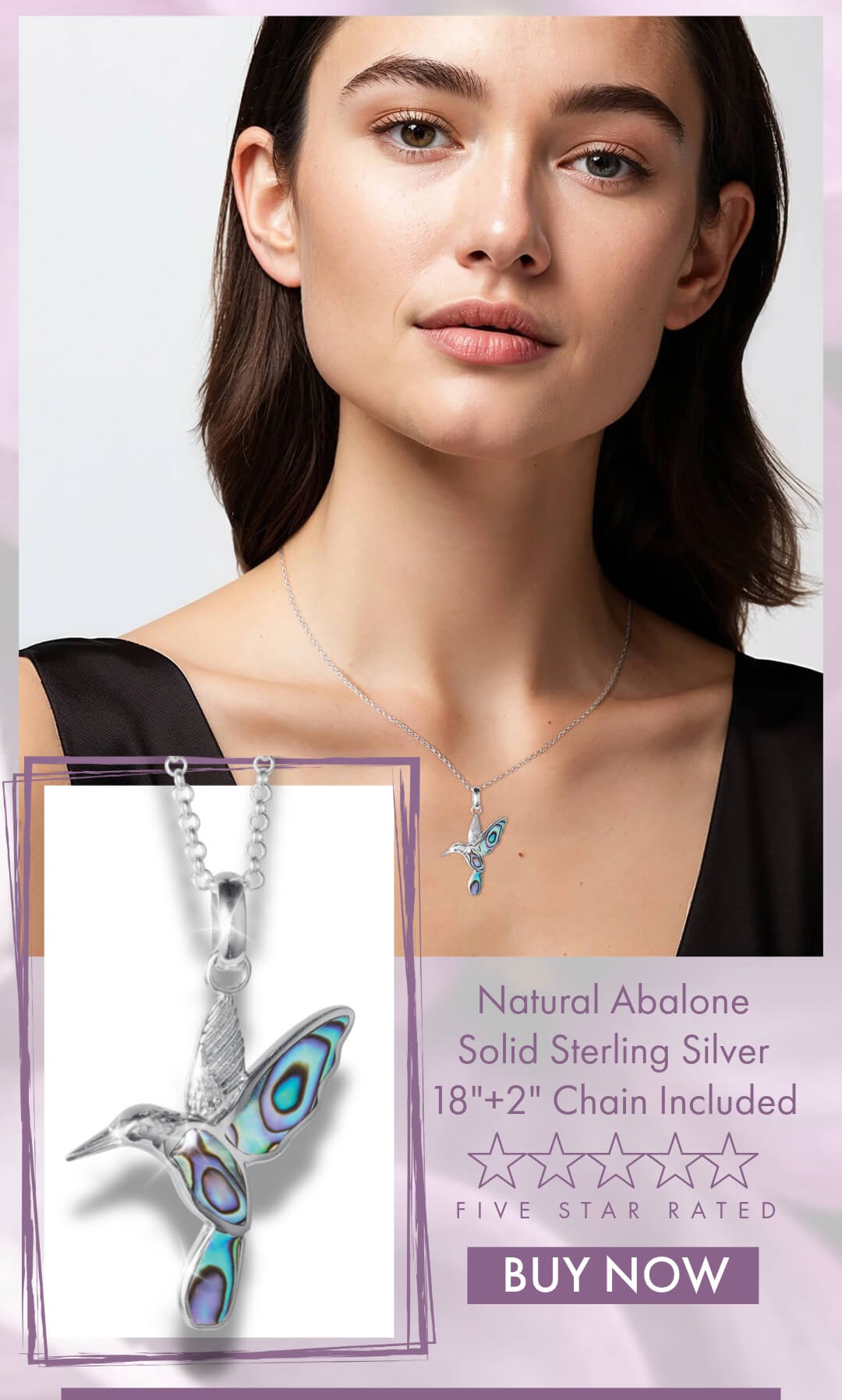 Abalone Hummingbird Pendant - Save $30 online with promo code GHDIGI