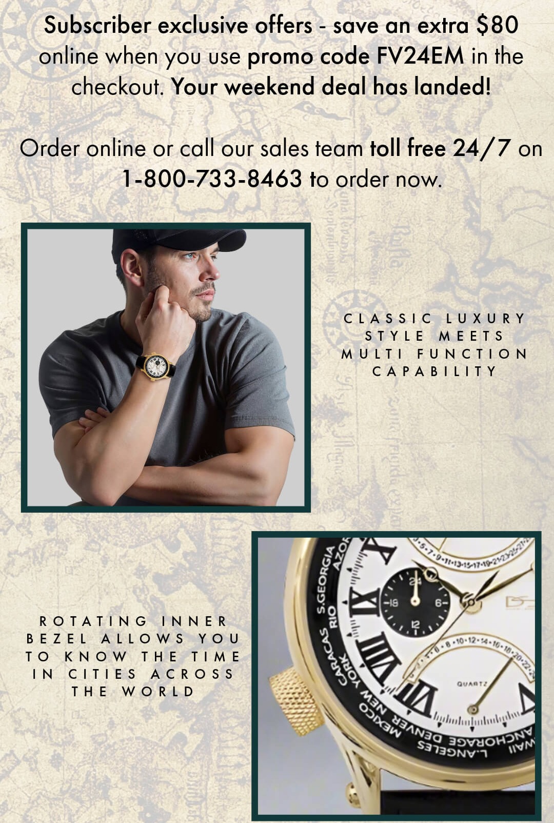 World Time Retrograde - Save $80. See the time anywhere in the world