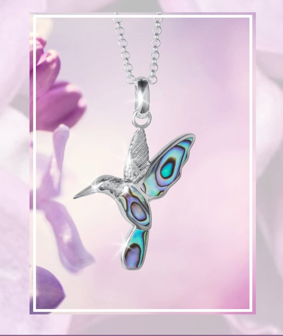 Abalone Hummingbird Pendant - Save $30 online with promo code GHDIGI