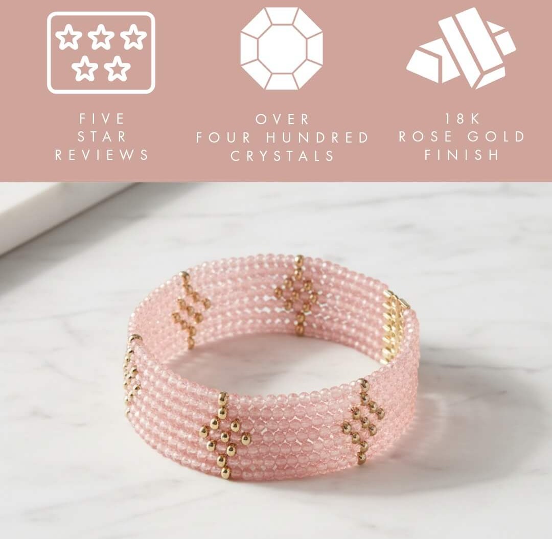 Rose Quartz Crystal Bracelet - Save $230