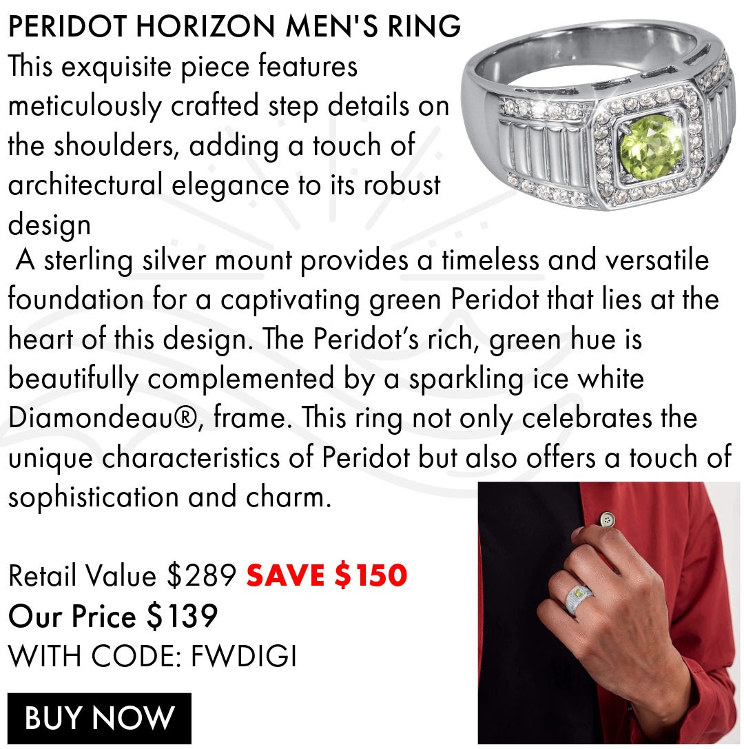 Peridot Horizon Men's Ring