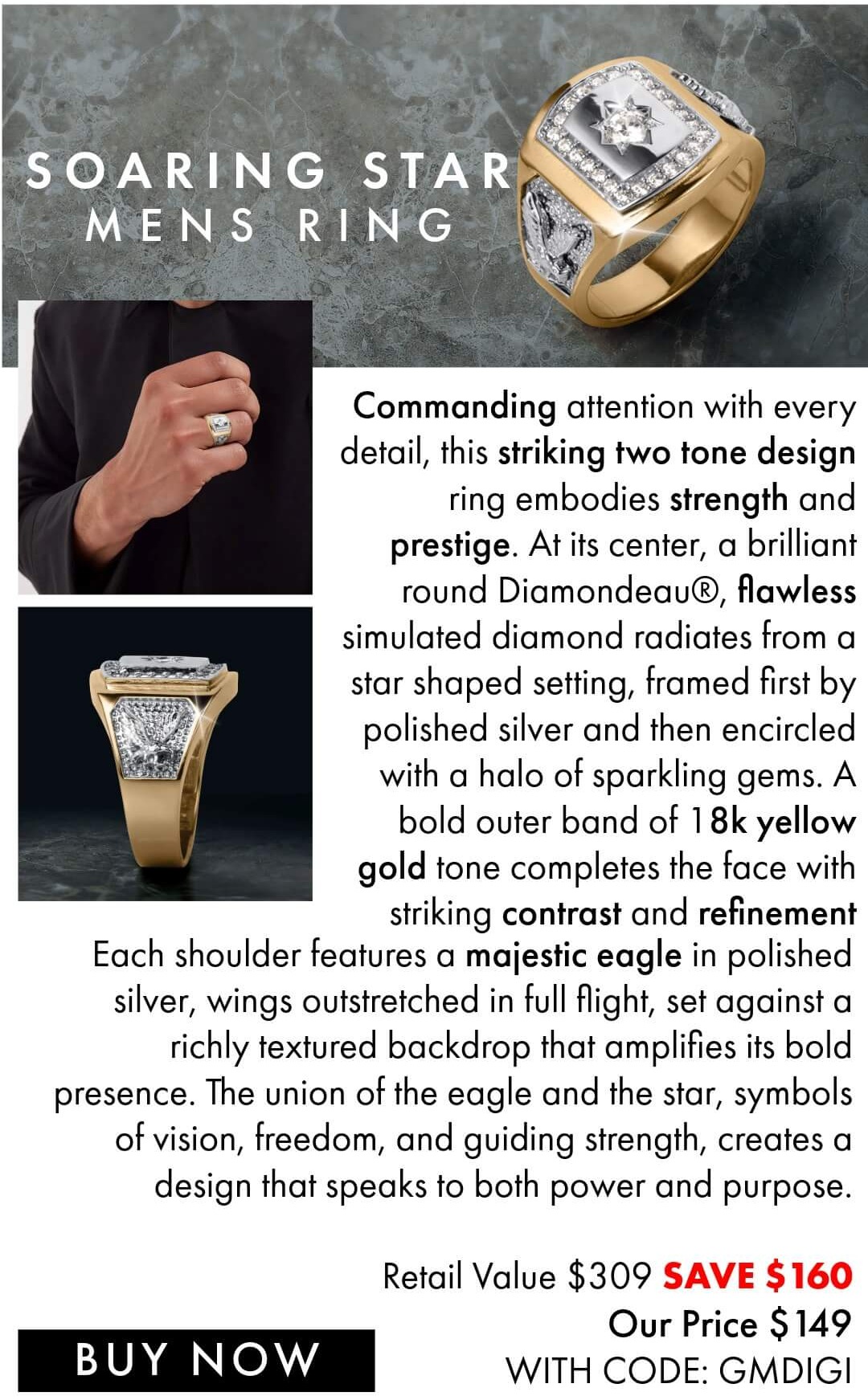 Soaring Star Ring - save $30 online with code GMDIGI