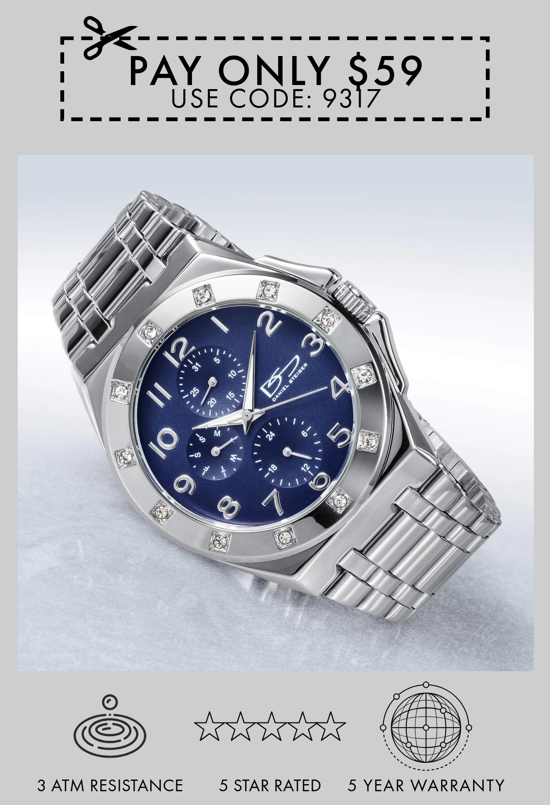 Regency Steel Mens Watch - Only $59 With Code 9317