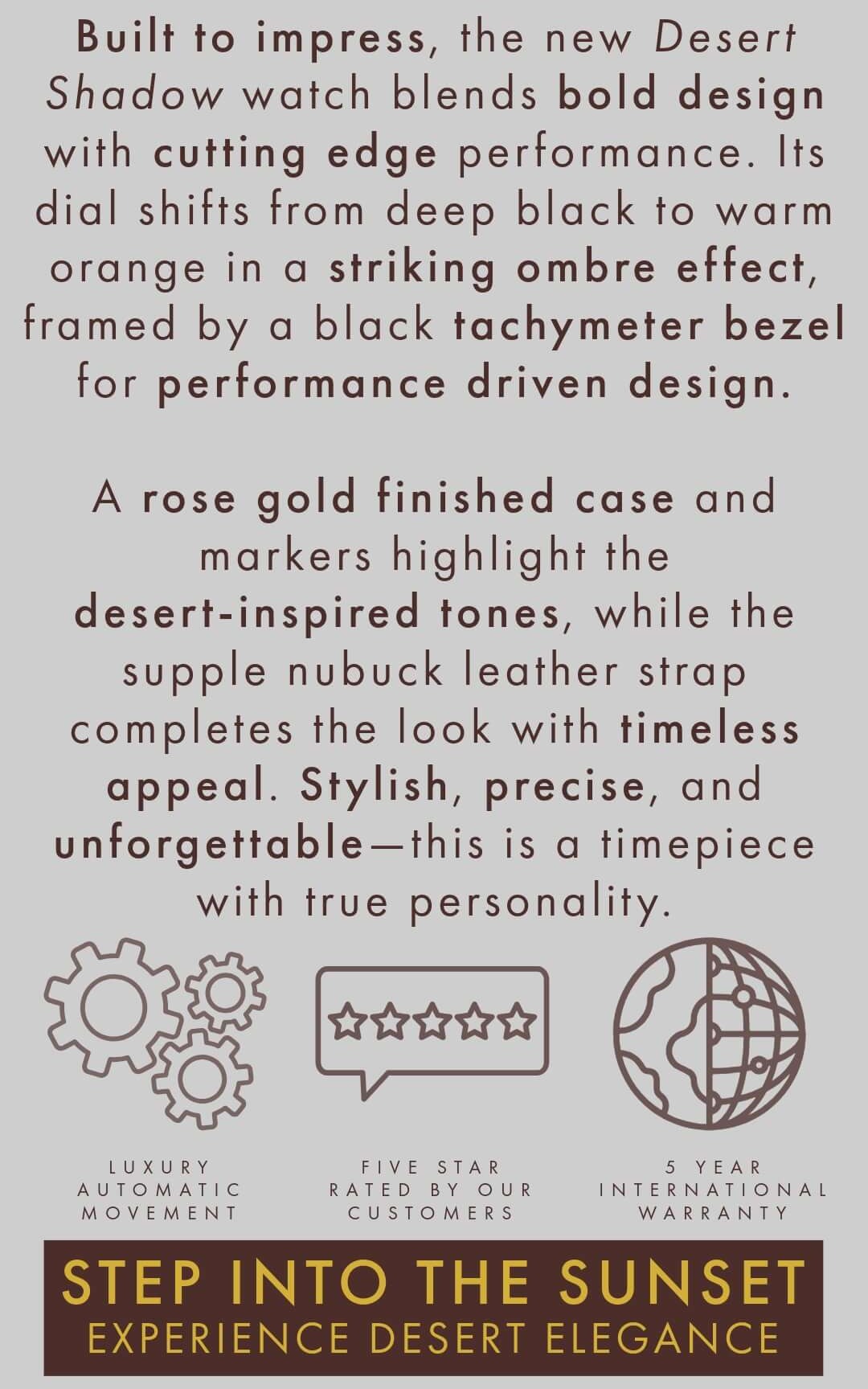 The Desert Shadow and our latest men's watches are here.