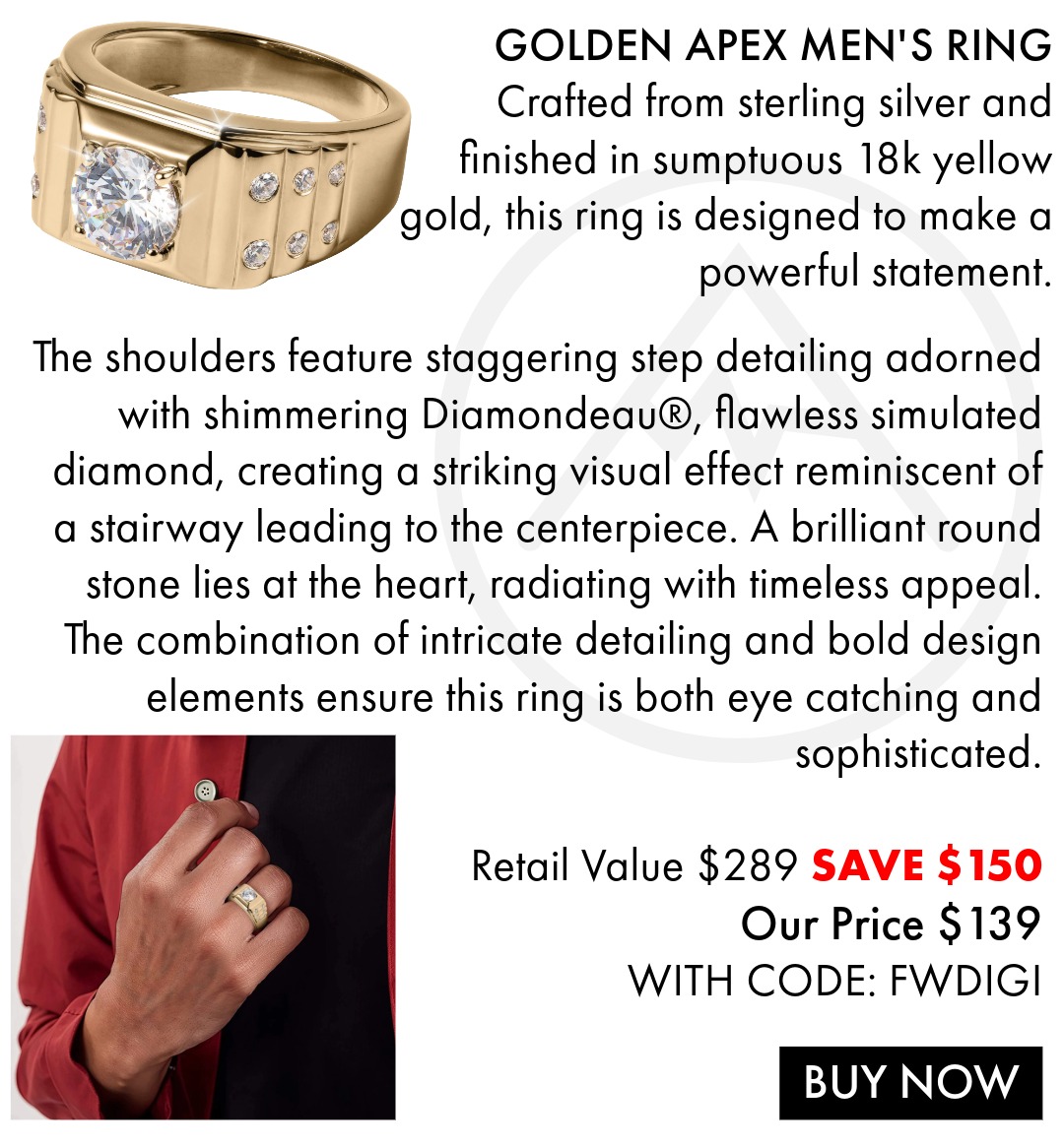 Golden Apex Men's Ring