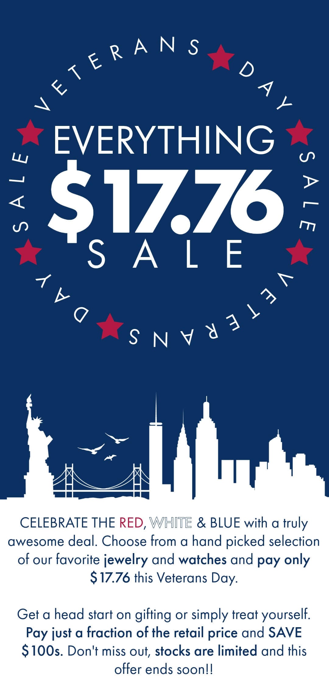 Veterans Day Sale - Everything $17.76