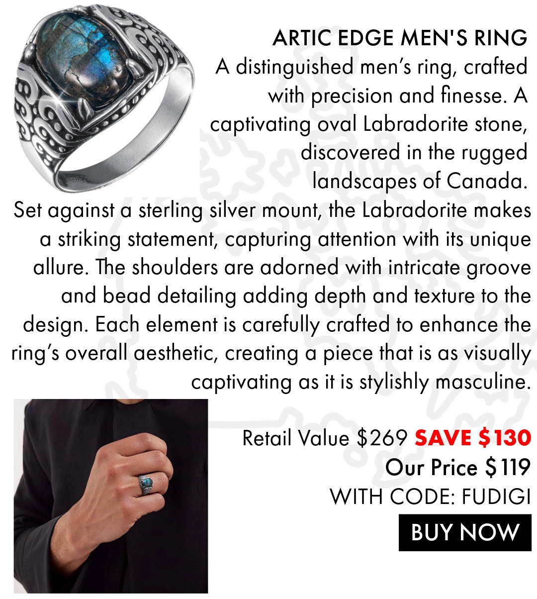 Artic Edge Ring - Save $30 with code FUDIGI