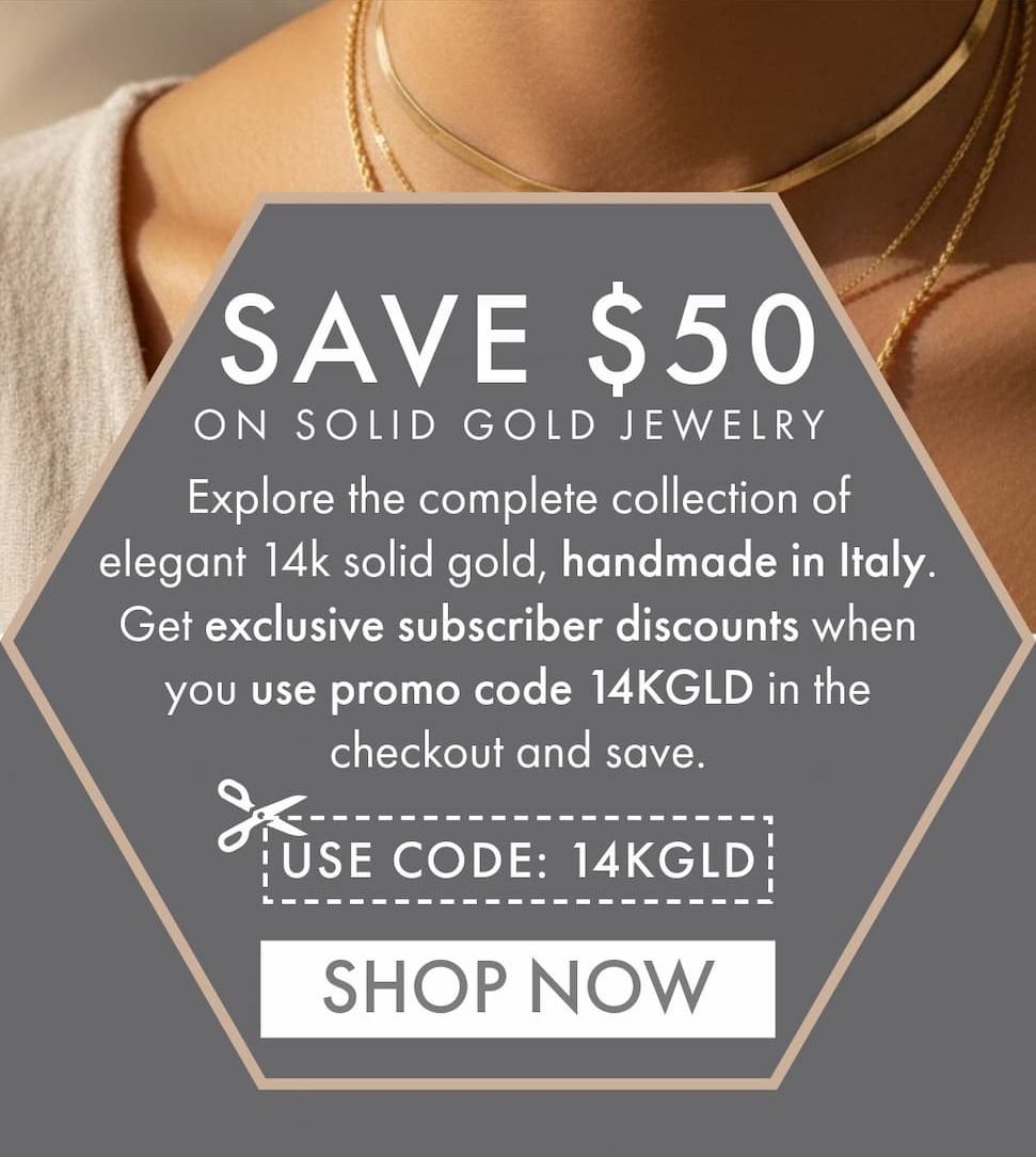 Save $50 On Solid Gold Jewelry