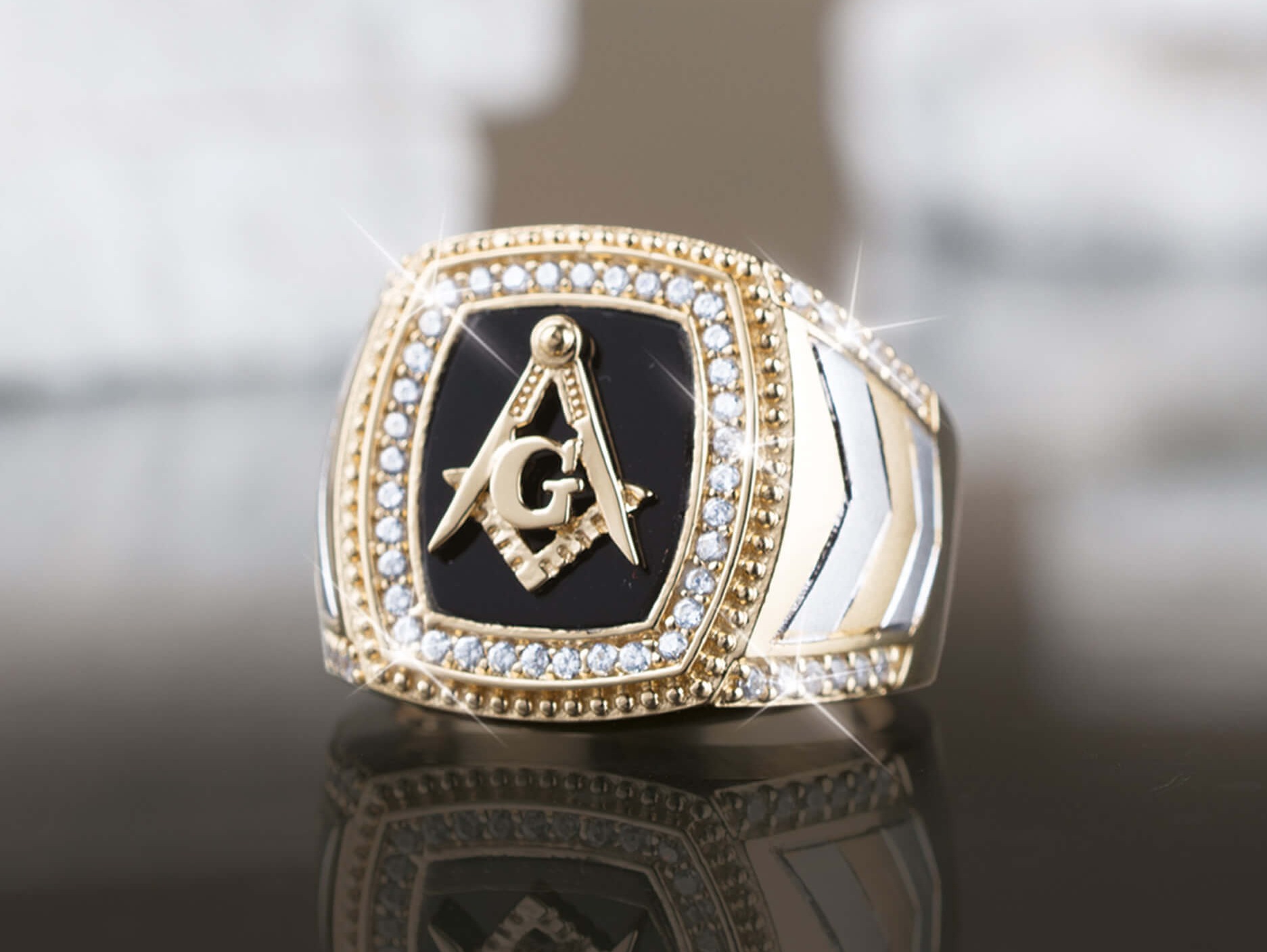 ONYX MASONIC RING