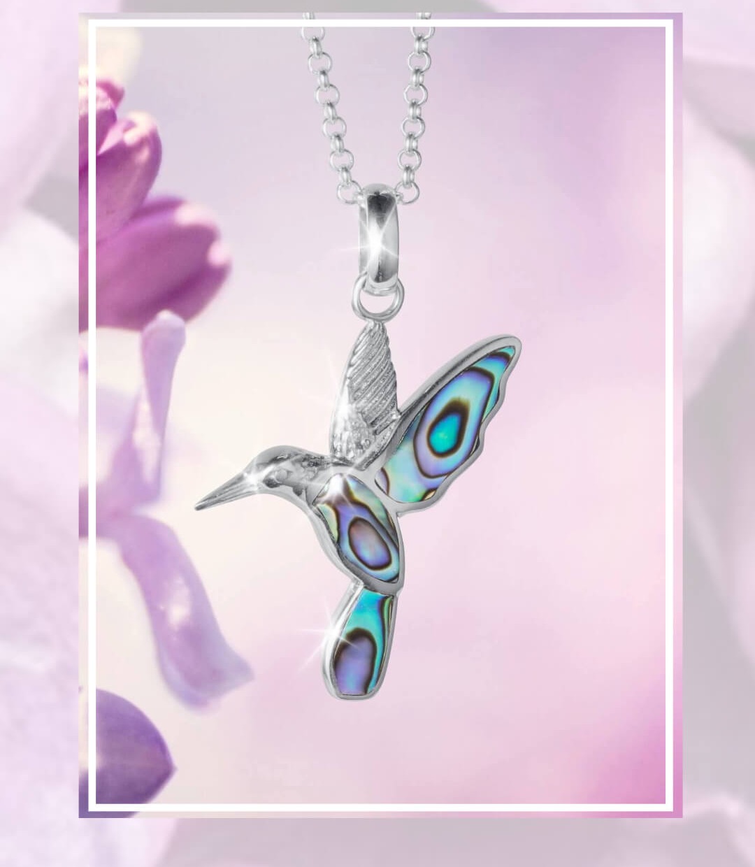 Abalone Hummingbird Pendant - Save $30 online with promo code GHDIGI